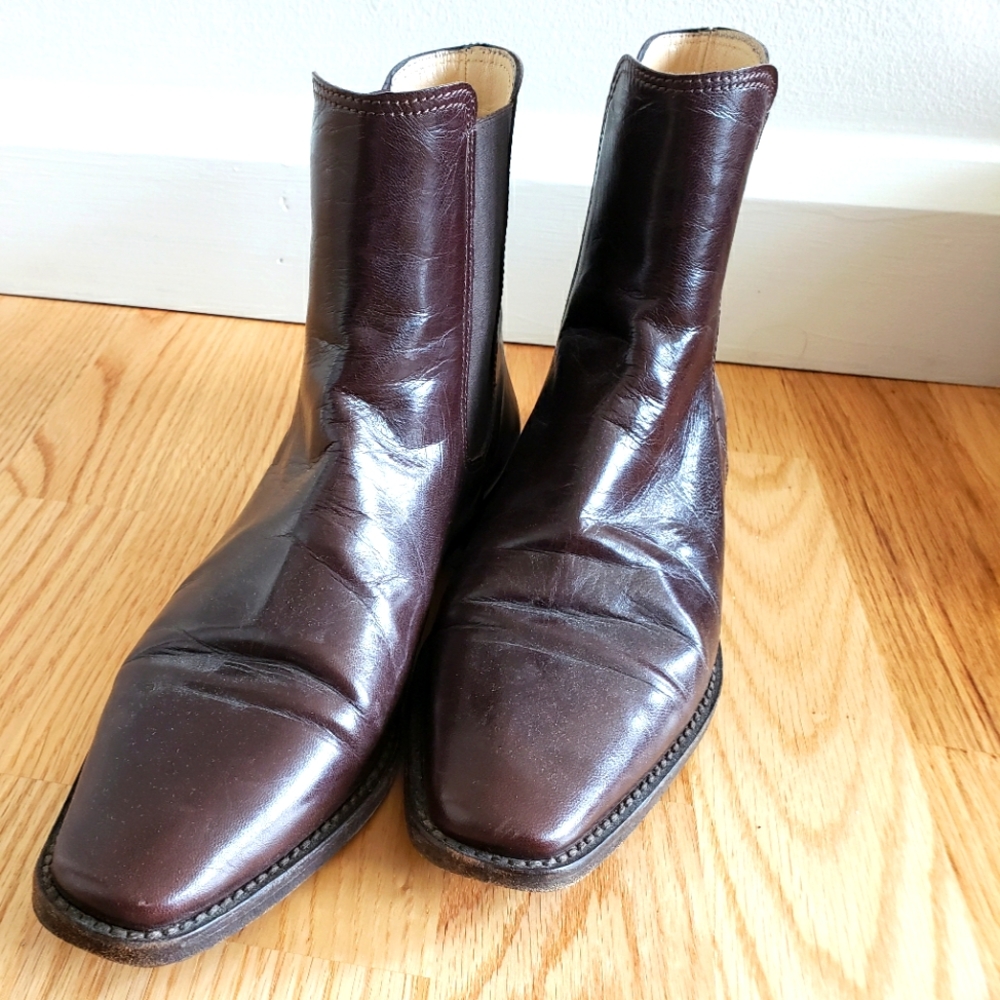 Manolo Blahnik Leather Flat Short Boots